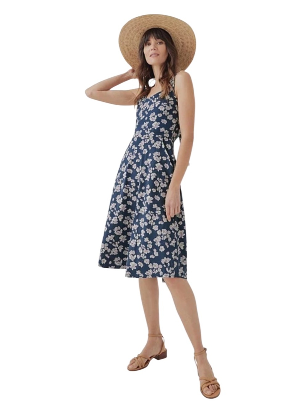 Pact Navy Dress with Lavender Floral Print - Picture 2 of 7